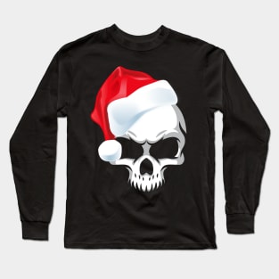 Christmas Santa Skull Scary Halloween Long Sleeve T-Shirt